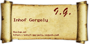 Inhof Gergely névjegykártya